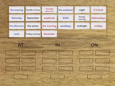 Prepositions of time