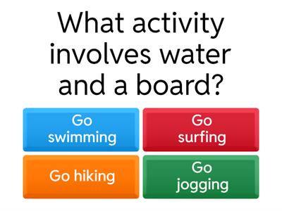 Go + gerund activities Quiz
