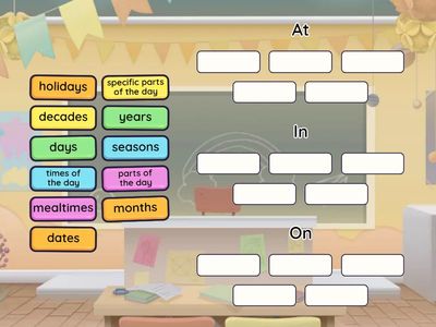 Prepositions of time at, on, in