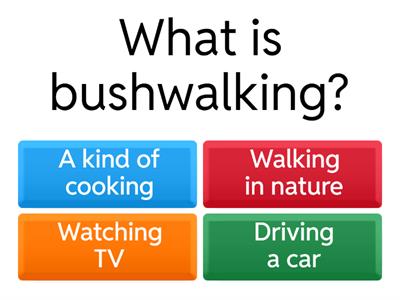 Bushwalking Comprehension