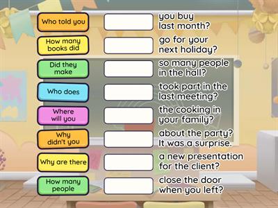 Subject and object questions