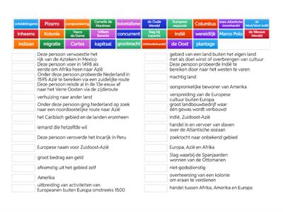 Begrippen + Personen H2 Ontdekking en Verovering