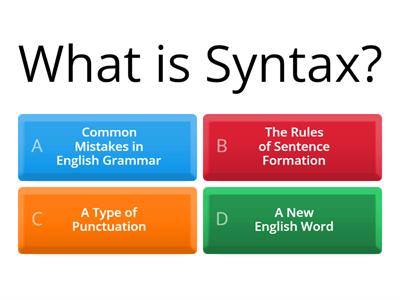 Syntax Quiz 