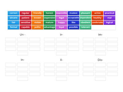 GW B1 Unit 3 Negative prefixes