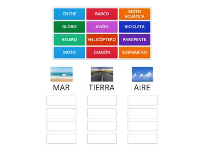 LECTO TRANSPORTES: TIERRA, MAR Y AIRE