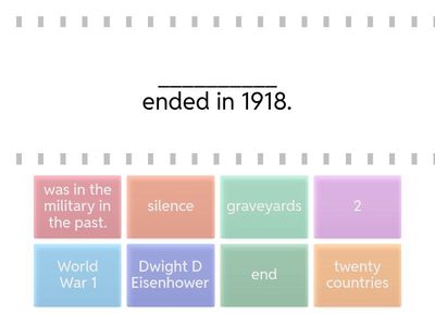 Veterans Day Story: Sentence Completion