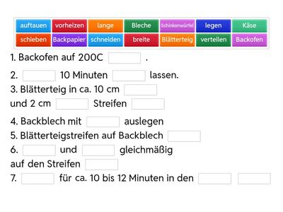 Ergänze die Sätze 2