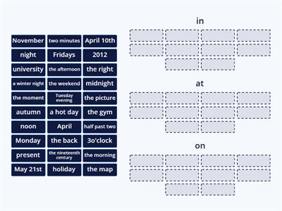 Prepositions of time