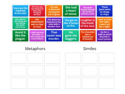 Metaphors and Similes sorting