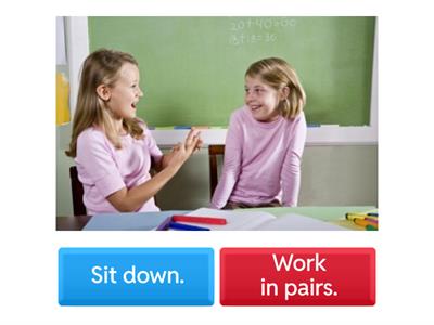 Classroom language vocabulary (GG1, Unit 0)