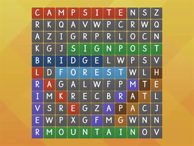 Tiger 4 Unit 6 wordsearch - in the countryside