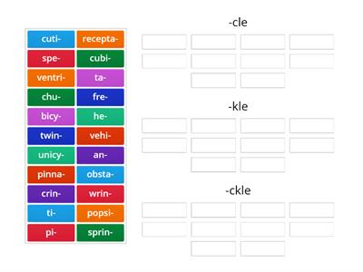 6.13 -cle, -kle, -ckle