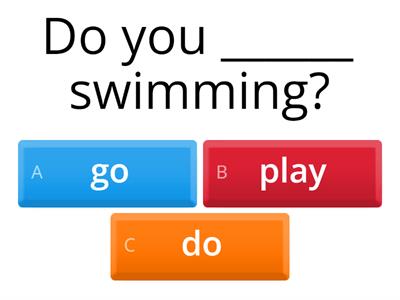 hobbies (do/go/play)