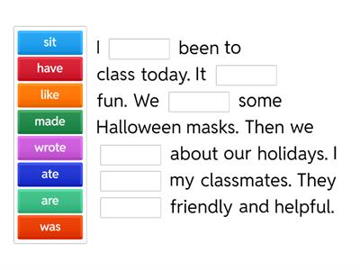 Fill the gaps past tense