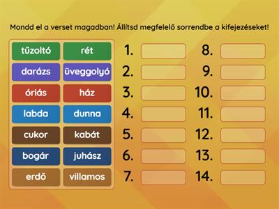 Sorrend megállapítása (József Attila: Altató)