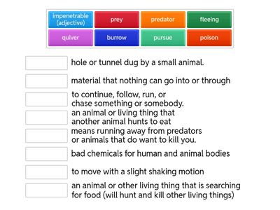 Animal Defense Vocab 1