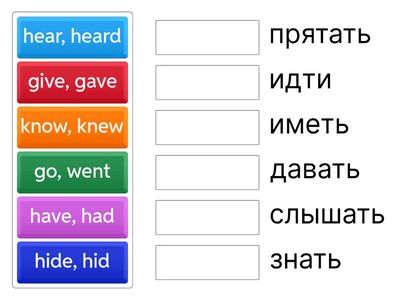 Irregular Verbs (two forms) Part 3 without sound