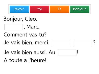 Complete the conversations with the missing words