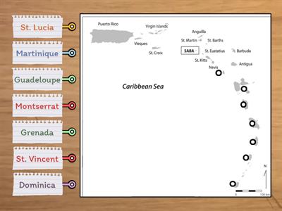 Map of the Lesser Antilles 