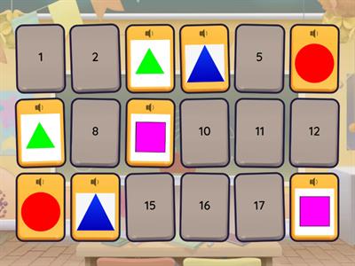 - triangle, square, circle