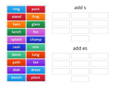 Suffix -s or -es