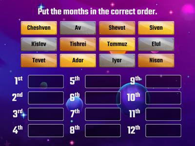 Hebrew Months order-English