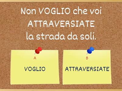 Qual è il verbo scritto al modo congiuntivo? Scegli tra le possibilità