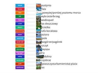 ŚWIAT PRZYRODY (Krajobraz)-repetytorium ósmoklasisty A2+/B1(Pearson) klasa 8 