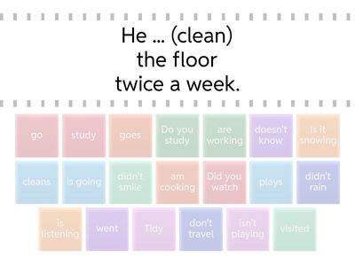 Simple present, present continuous and simple past