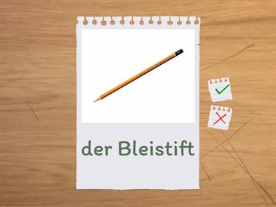  Klasse A1 Schulsachen Plural