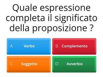 Quiz di grammatica sulla proposizione