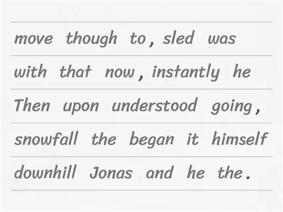 Senstence Sense: CHapter 11- The Giver