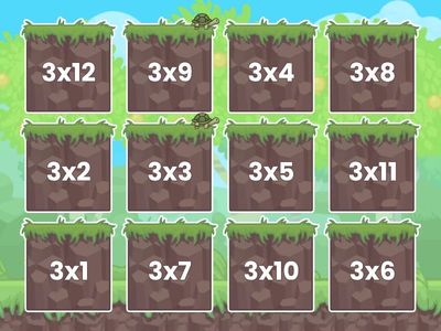 3, 6, 9, 12, 15, 18, 21, 24, 27, 30, 33, 36 - 3x table Bingo  - choose 5 numbers - 