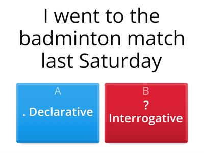 Declarative and Interrogative Sentences 