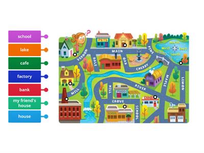 Town's map prepositions of place