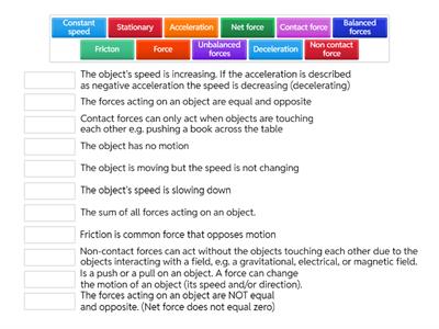 Year 11 Science - Forces and Motion 1