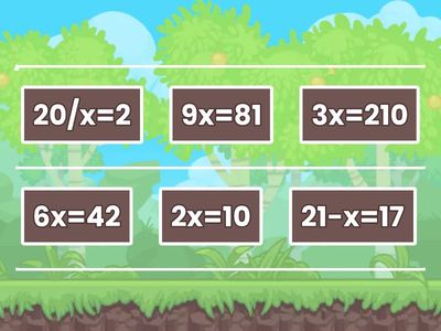 1-step equations: least to greatest