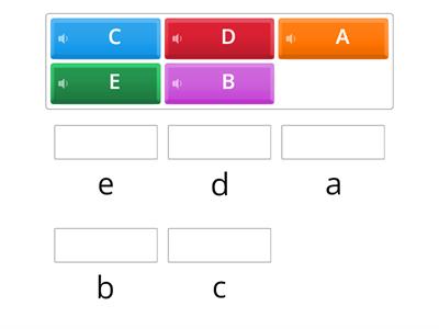 A-E Upper and lower case matching game