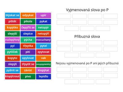 Vyjmenovaná slova po P