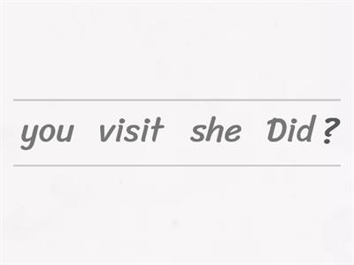 Put the words in order.