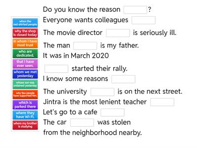 Relative Clauses [20 items]