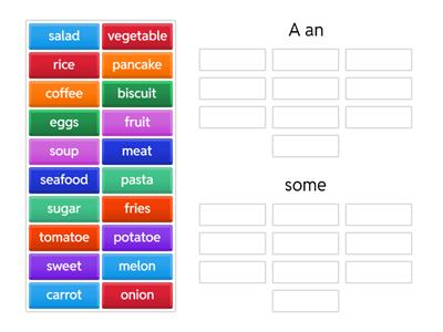 Countables and uncountables. Food.