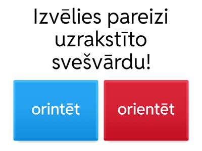 Svešvārdu pareizrakstība.