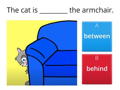 in front of / behind / between