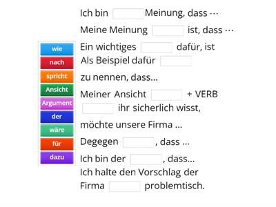 DTB B2 Forumsbeitrag Meinung ausdrücken - Wörter zuordnen