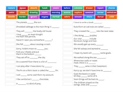 Or, ore, aw sentences