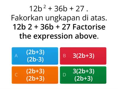 MT T2: PEMFAKTORAN DAN PECAHAN ALGEBRA