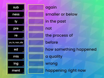 5.9 Prefix Review (suffixes too) Match-Up