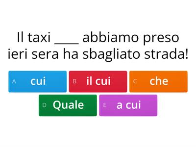 Esercitazione sui pronomi relativi