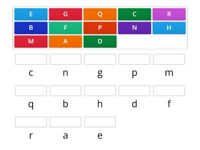 Match the Capital and Lowercase Letters A-Q